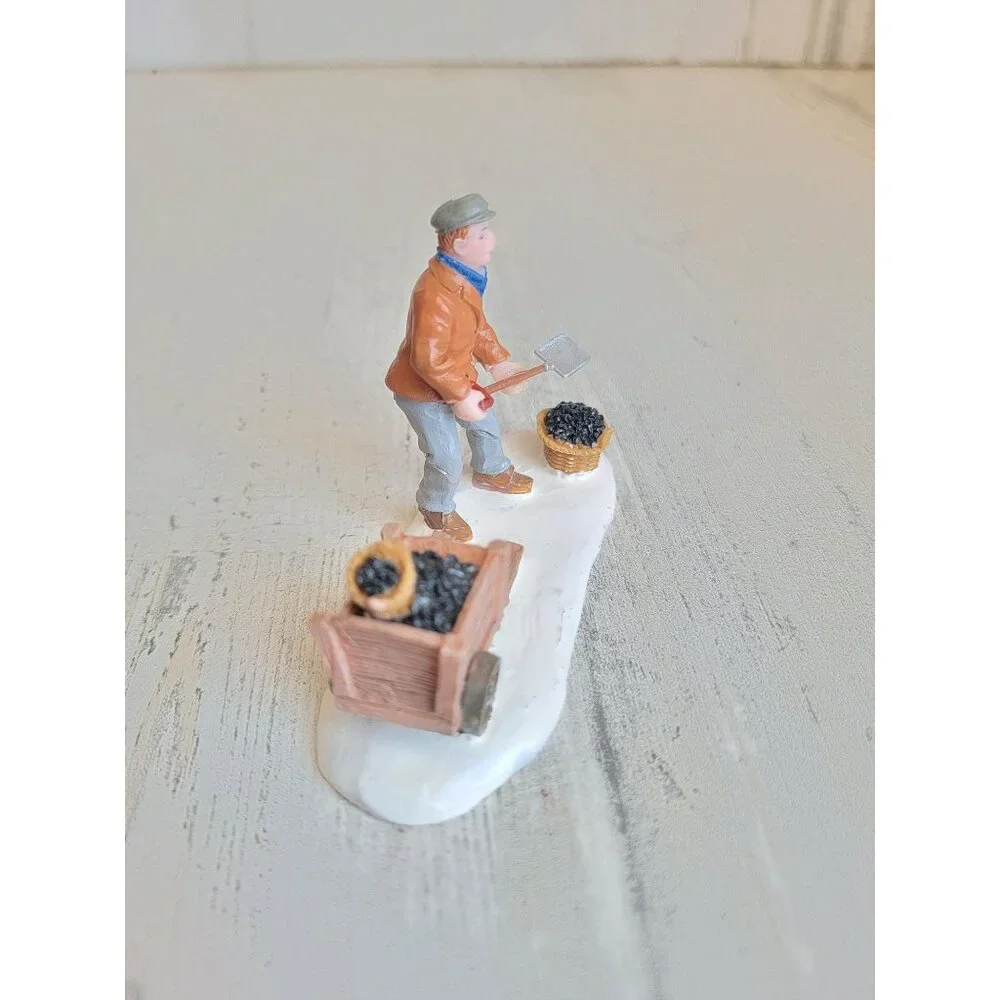 Lemax coal man snow village accessory Xmas‎ shovel